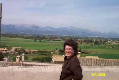 Marg on our roof terrance