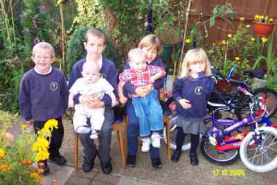 Six of Rick's children, Joshua, Daniel, Matthew, Chloe, Jacob and Kayleigh